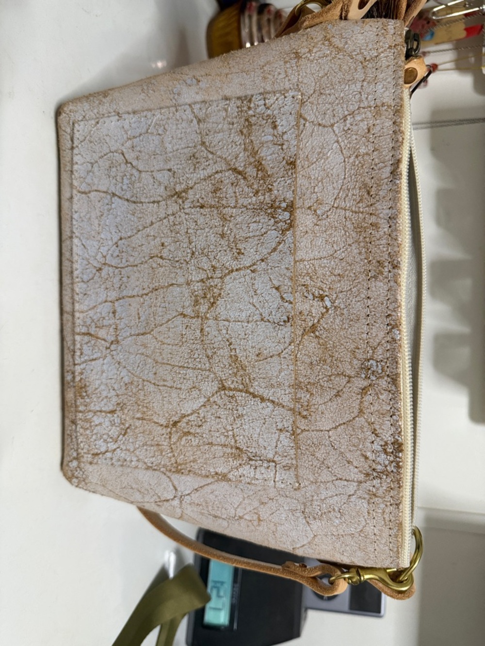Meanwhile Beige & Tan Leather-Trim Shoulder Bag - Picture 6 of 6